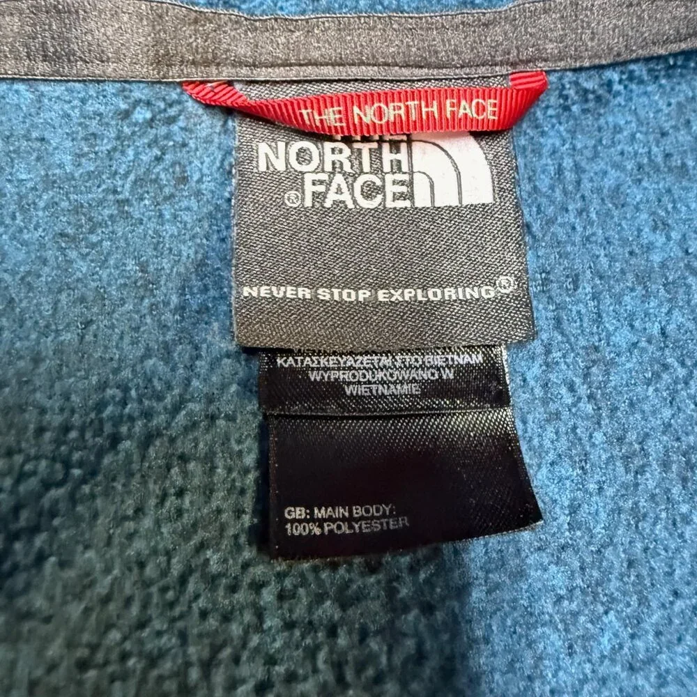 The North Face‎ Men’s 1/4 Zip Fleece Pullover Large Blue Heather EUC